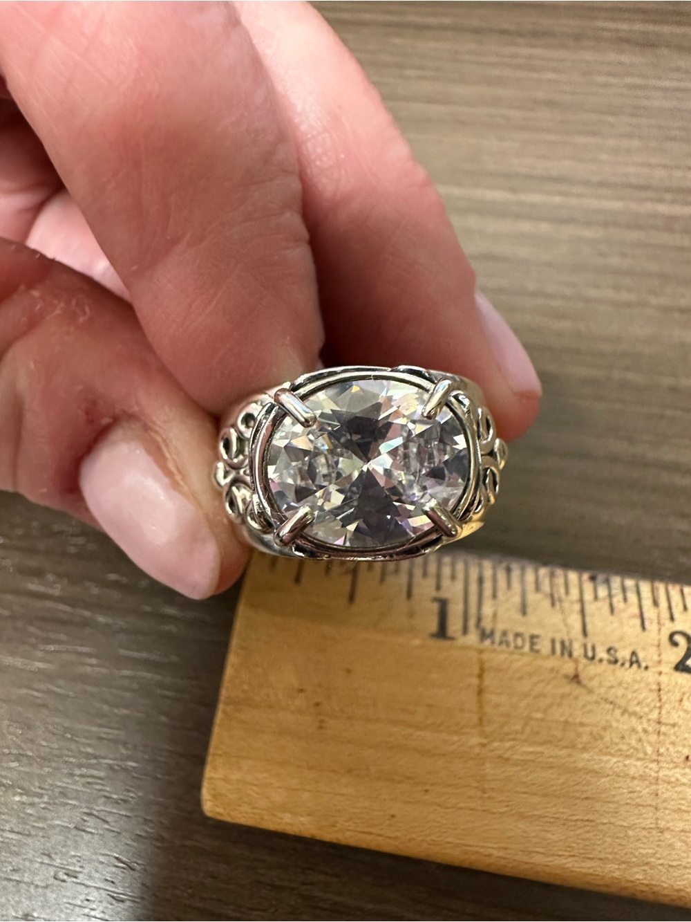 Silpada Silver Ring with Large Clear Stone
